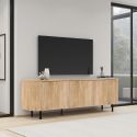 Meuble TV 180 cm LUCIUS avec 3 portes en décor chêne cadiz