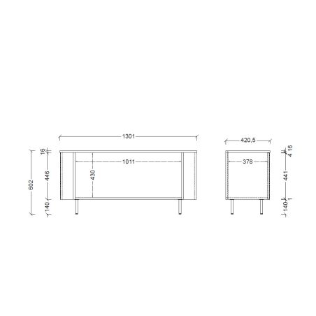 Meuble TV 120 cm LUCIUS avec 2 portes en décor chêne cadiz