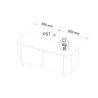 Meuble TV 120 cm LUCIUS avec 2 portes en décor chêne cadiz