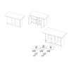 Table ilot de cuisine 160 cm OCTAVE 3 portes en blanc brillant et décor chêne cadiz