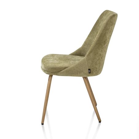 Jaxie, Chaise de salle à manger - pieds métal imprimé chêne - tissu malaya - Henders and Hazel