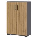 Armoire de bureau 4247 PRADES en décor chêne Grandson et graphite