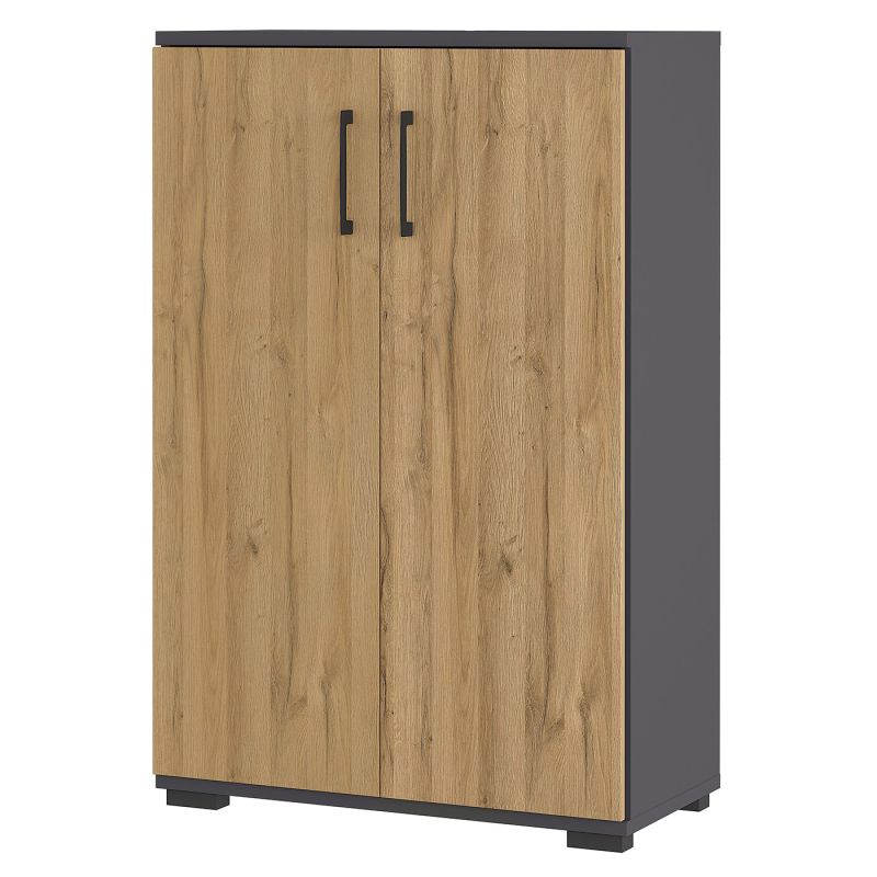 Armoire de bureau 4247 PRADES en décor chêne Grandson et graphite