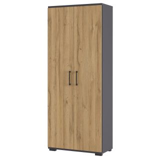 Armoire de bureau 4250 PRADES en décor chêne Grandson et graphite