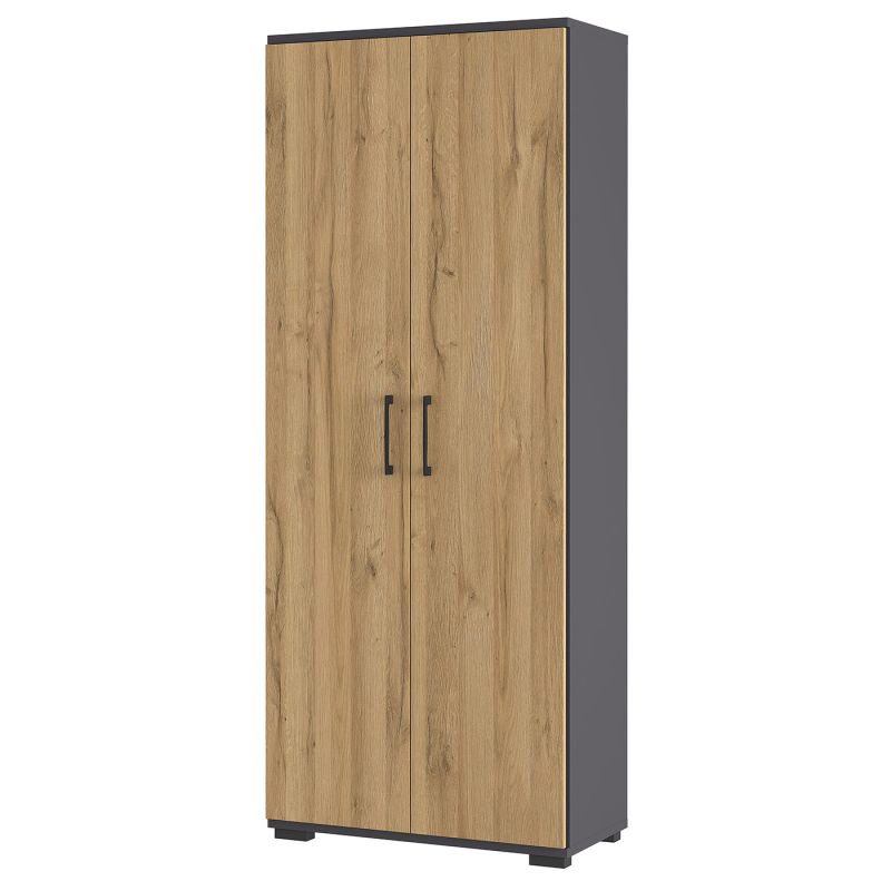 Armoire de bureau 4250 PRADES en décor chêne Grandson et graphite