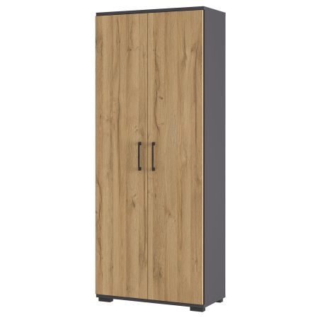 Armoire de bureau 4250 PRADES en décor chêne Grandson et graphite