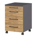 Caisson de bureau 4251 PRADES en décor chêne Grandson et graphite