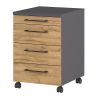Caisson de bureau 4251 PRADES en décor chêne Grandson et graphite