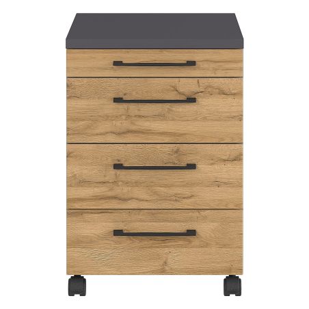 Caisson de bureau 4251 PRADES en décor chêne Grandson et graphite
