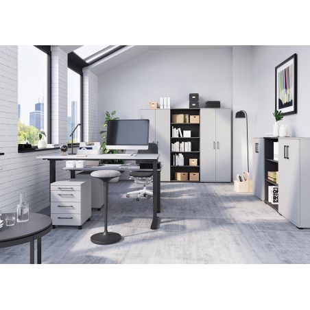 Armoire de bureau 4247 PRADES en coloris gris clair