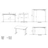 Bureau 8022 PRADES 120 cm réglable en hauteur électriquement, coloris gris clair