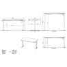 Bureau 8023 PRADES 140 cm réglable en hauteur électriquement, coloris graphite