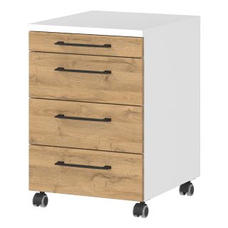 Caisson de bureau 4251 PRADES en décor chêne Grandson et blanc