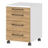 Caisson de bureau 4251 PRADES en décor chêne Grandson et blanc