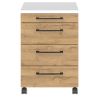 Caisson de bureau 4251 PRADES en décor chêne Grandson et blanc