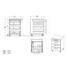 Caisson de bureau 4251 PRADES en décor chêne Grandson et blanc