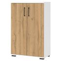 Armoire de bureau 4247 PRADES en décor chêne Grandson et blanc