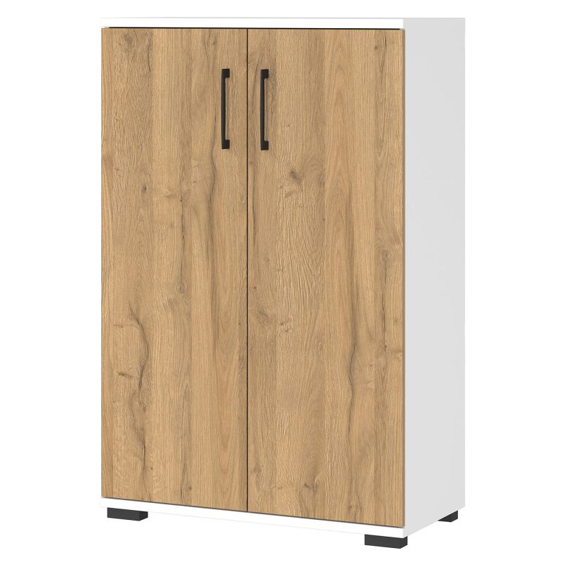 Armoire de bureau 4247 PRADES en décor chêne Grandson et blanc