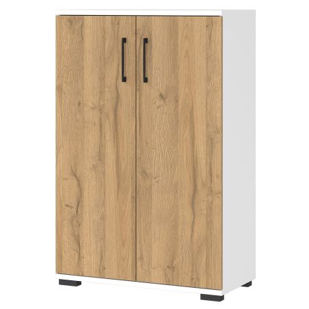 Armoire de bureau 4247 PRADES en décor chêne Grandson et blanc