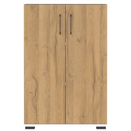 Armoire de bureau 4247 PRADES en décor chêne Grandson et blanc
