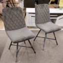 Lot de 2 chaises DIAMANT en tissu velours champagne - modèle expo