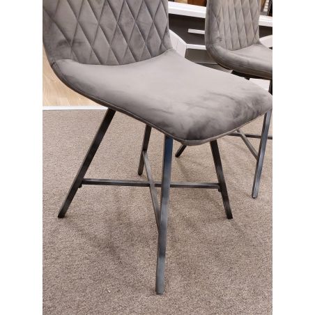 Lot de 2 chaises DIAMANT en tissu velours champagne - modèle expo