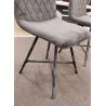 Lot de 2 chaises DIAMANT en tissu velours champagne - modèle expo