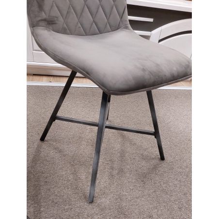 Lot de 2 chaises DIAMANT en tissu velours champagne - modèle expo