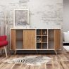 Buffet 140 cm BRAVA en décor blanc et chêne