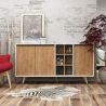 Buffet 140 cm BRAVA en décor blanc et chêne