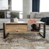 Table basse 105 cm HALDIR avec 1 tiroir en décor pin atlantic