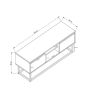 Meuble TV 140 cm BELINO en décor pin naturel avec 2 tiroirs et 2 niches