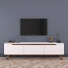 Meuble TV 180 cm ERIC en décor blanc et noyer