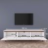 Meuble TV 180 cm ERIC en décor blanc et noyer