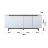 Buffet 180 cm ERIC en décor blanc et noyer