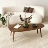 Table basse ovale 115 cm SWEET en bois de pin coloris noyer