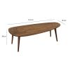 Table basse ovale 115 cm SWEET en bois de pin coloris noyer