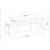 Meuble TV 192 cm BERLIOZ en décor blanc mat avec éclairage LED