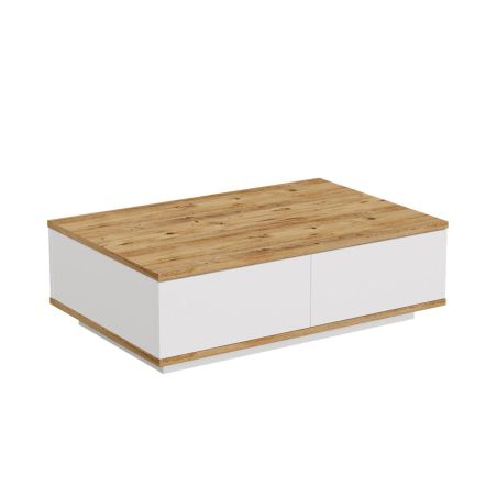 Table basse 90 cm FRANCIS en décor blanc et pin atlantic