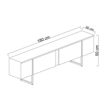 Meuble TV 180 cm LOUXOR en décor noyer