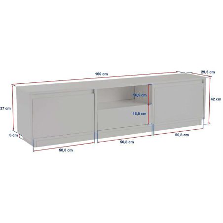 Meuble TV 160 cm VANESSA en décor pin atlantic
