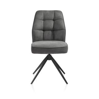 Bell, chaise - pietement rough off black - pivotante - confort ressorts - Calabria
