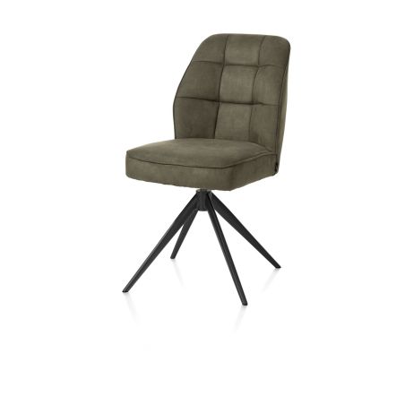 Bell, chaise - pietement rough off black - pivotante - confort ressorts - Calabria