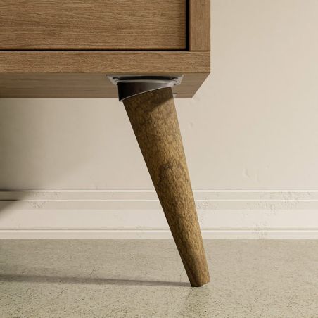 Meuble TV 150 cm EXODUS en décor chêne et blanc