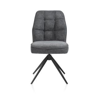 Bell, chaise - pietement rough off black - pivotante - confort ressorts - combination Calabria /Vada - Henders and Hazel