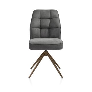Bell, chaise - pietement steelbrown - pivotante - confort ressorts - Calabria