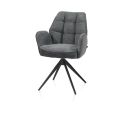 Bell, chaise a accoudoirs - pietement rough off black- pivotante-confort ressorts - Cal/Vad