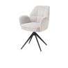 Bell, chaise a accoudoirs - pietement rough off black- pivotante-confort ressorts - Cal/Vad