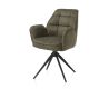 Bell, chaise a accoudoirs - pietement rough off black -pivotante-confort ressorts- Calabria - Henders and Hazel