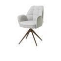 Bell, chaise a accoudoirs - pietement steelbrown - pivotante - confort ressorts - Cal/Vad